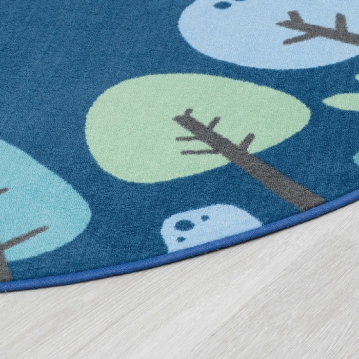 Alternate Image #1 of Tranquil Trees Carpets - 6' x 9' Oval - Blue