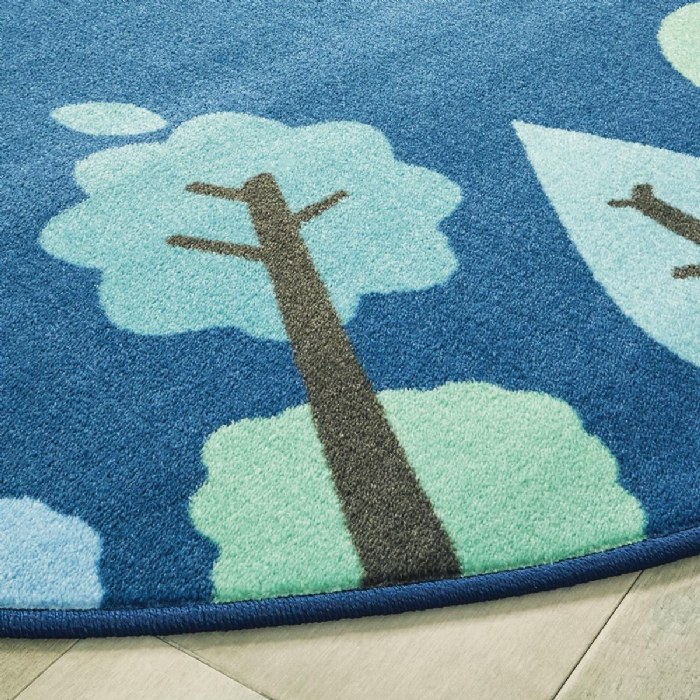 Alternate Image #1 of Tranquil Trees Carpets - 6' Round - Blue