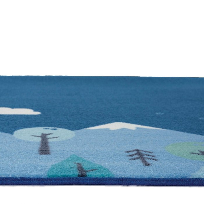 Alternate Image #1 of Tranquil Mountains Carpet - 4' x 6' Rectangle - Blue