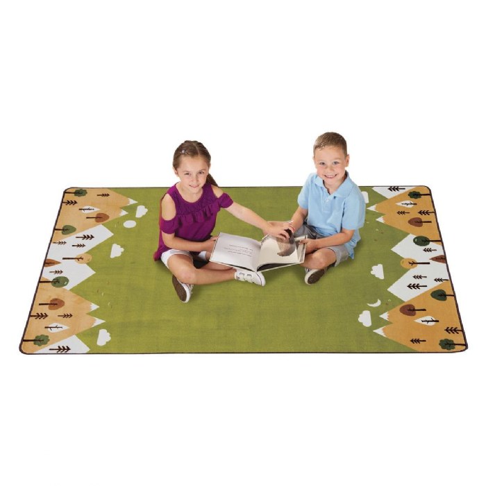 Alternate Image #1 of Tranquil Mountains Carpet - 4' x 6' Rectangle - Green