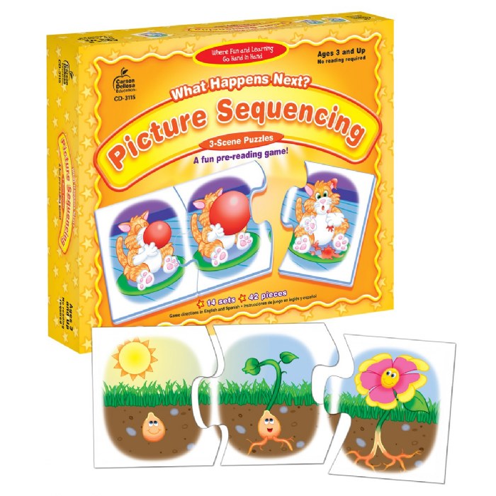 Alternate Image #1 of Solve What Happens Next Picture Sequencing Three Scene Puzzle Game