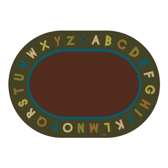 Primary Image of Alphabet Circletime Rug - Nature Colors - Oval
