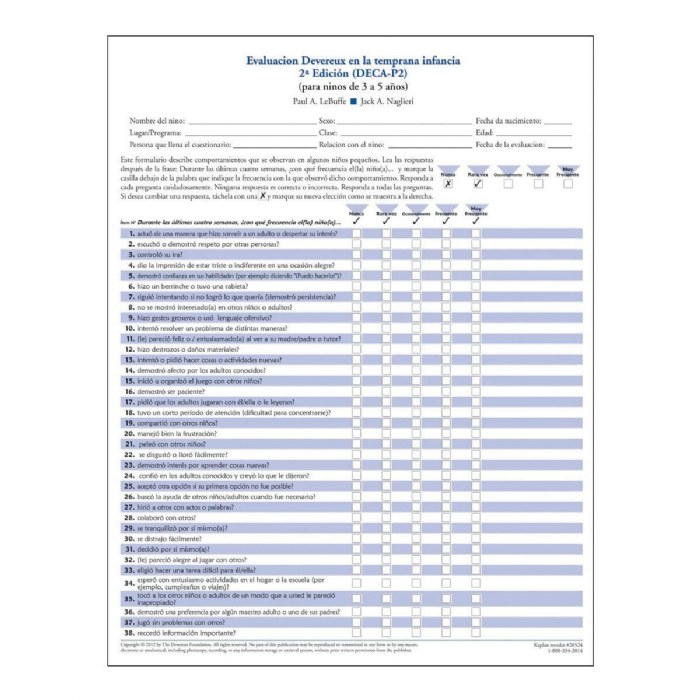 Primary Image of DECA-P2 Record Forms - Set of 40 Assessment Forms & 40 Individual Child Profile Forms - Spanish