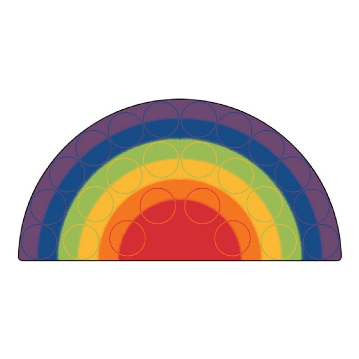 Primary Image of Rainbow Rows Seating Rug - 6' x 12' Semicircle