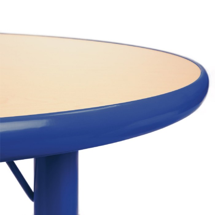 Alternate Image #1 of Nature Color Chunky 42" Round Toddler Table with 12" - 16" Adjustable Legs - Blue