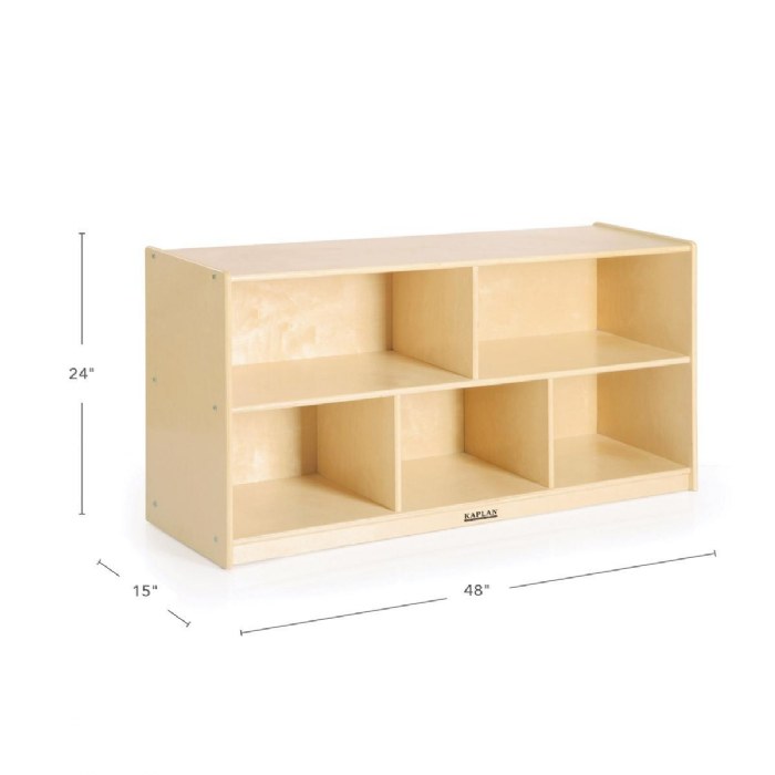 Alternate Image #1 of Carolina Birch Plywood 24" 5-Compartment Storage Unit - Solid Back