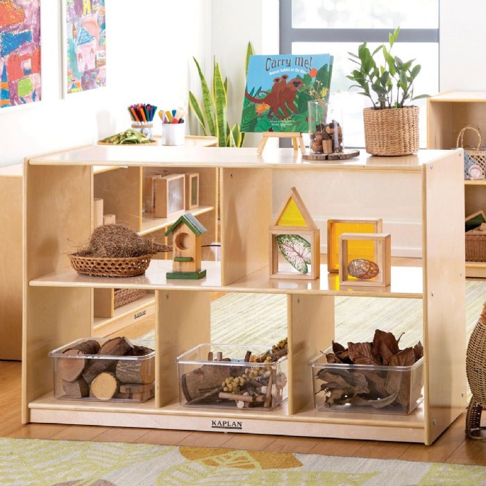 Alternate Image #1 of Carolina Birch Plywood  5-Compartment Storage Unit with Acrylic Back - 30" Height