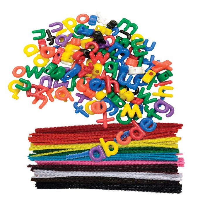 Primary Image of Lacing Lower Case Letter Beads & Chenille Stems