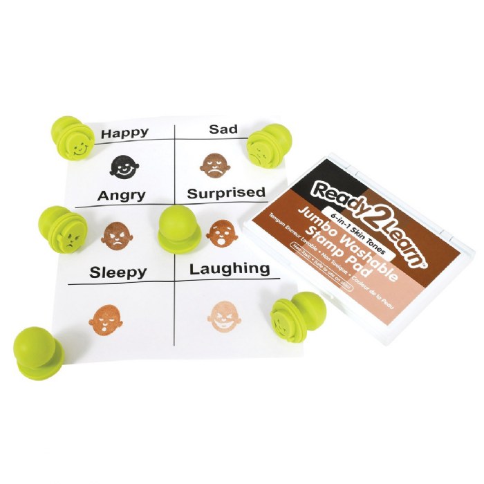 Alternate Image #1 of Easy Grip Emotion Stampers & Jumbo 6-in-1 Skin Tone Ink Pad