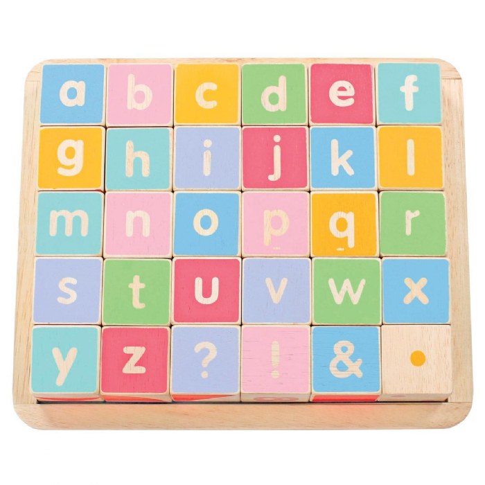 Alternate Image #1 of Wooden ABC Learning Blocks with Storage Tray