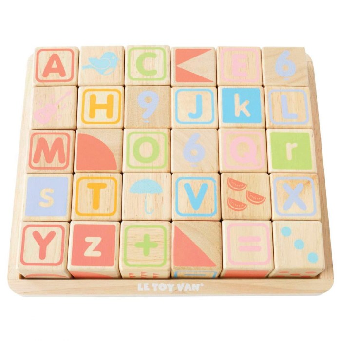 Alternate Image #1 of Wooden ABC Learning Blocks with Storage Tray