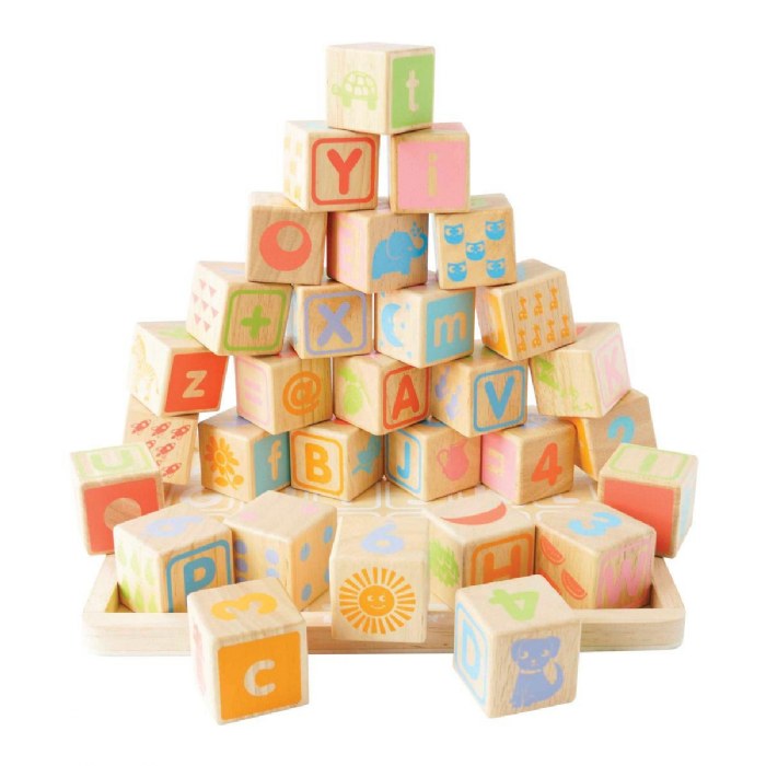 Alternate Image #1 of Wooden ABC Learning Blocks with Storage Tray