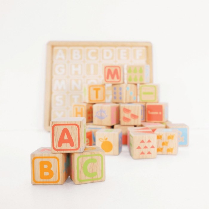 Alternate Image #1 of Wooden ABC Learning Blocks with Storage Tray