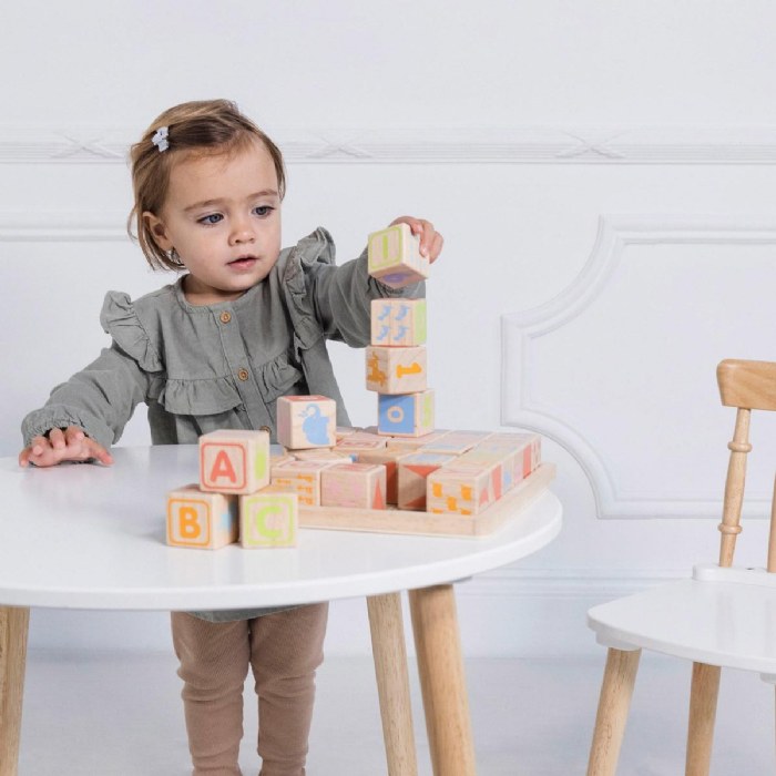 Alternate Image #1 of Wooden ABC Learning Blocks with Storage Tray