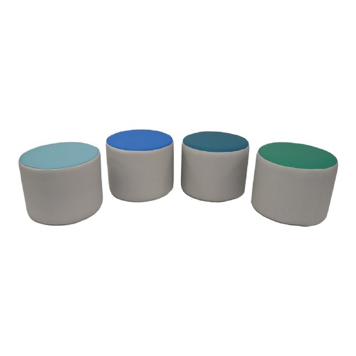 Alternate Image #1 of 15" Round Accent Ottomans - Set of 4