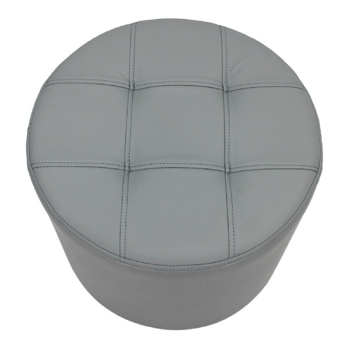 Alternate Image #1 of 16" Tufted Round Ottoman - Gray