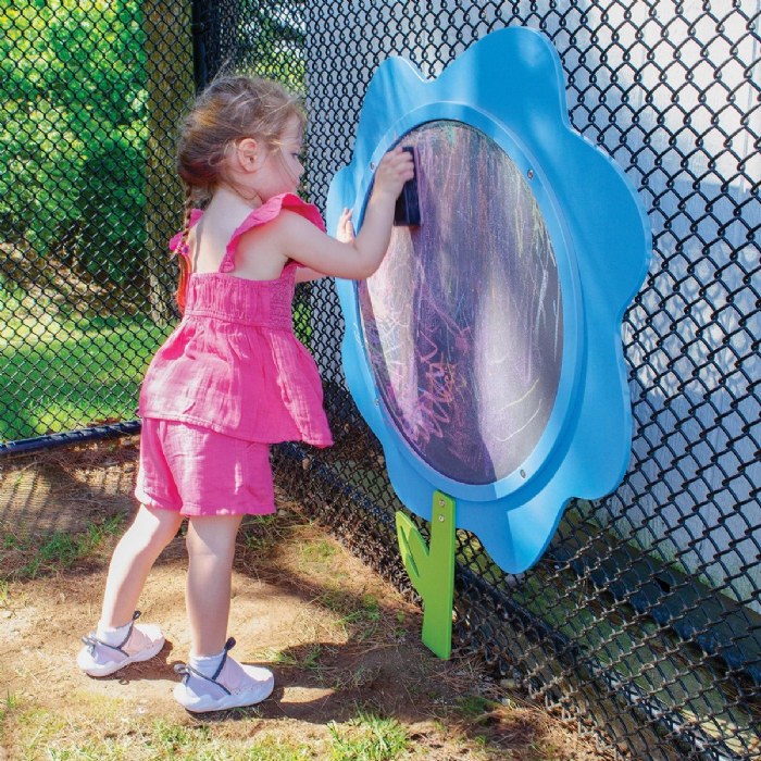 Alternate Image #1 of Fence Easel - Blue Zinnia