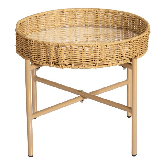 Alternate Image #1 of Washable Wicker Mirrored Table