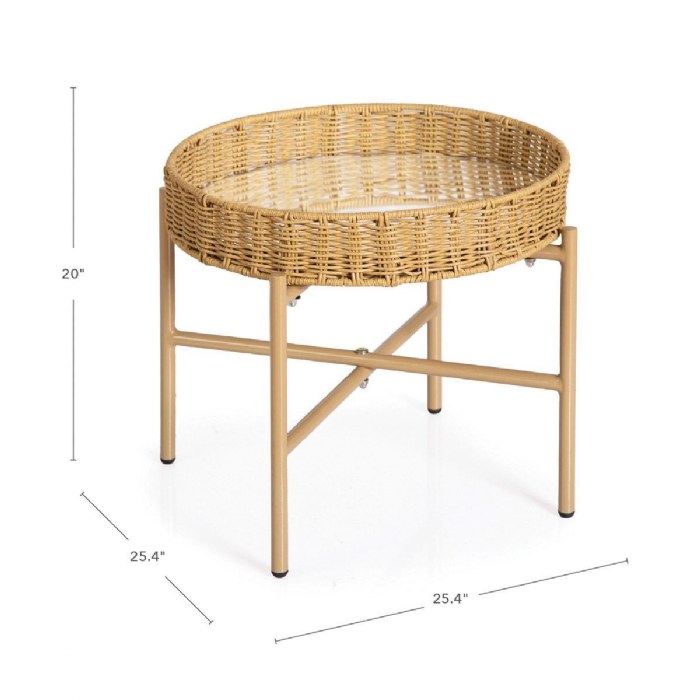 Alternate Image #1 of Washable Wicker Mirrored Table