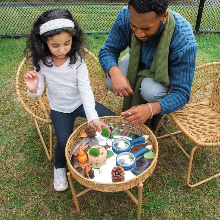 Alternate Image #1 of Washable Wicker Mirrored Table