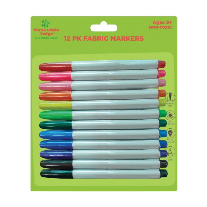 Primary Image of Water-Resistant Markers - Fabric Liner, 12 Colors