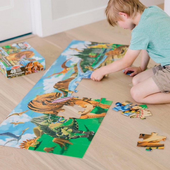 Alternate Image #1 of Land of Dinosaurs Floor Puzzle - 48 Pieces