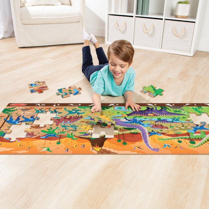 Alternate Image #1 of Land of Dinosaurs Floor Puzzle - 48 Pieces