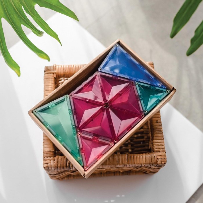 Alternate Image #1 of Colorful Magnetic Tiles Geometry Pack - 40 Pieces