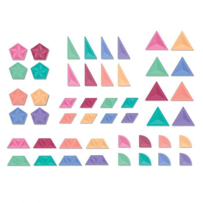 Alternate Image #1 of Colorful Magnetic Tiles Shape Expansion Pack - 48 Pieces