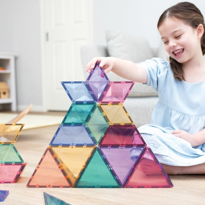 Alternate Image #1 of Colorful Magnetic Tiles Shape Expansion Pack - 48 Pieces