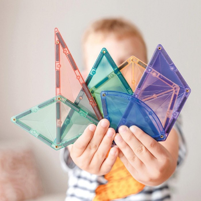 Alternate Image #1 of Colorful Magnetic Tiles Shape Expansion Pack - 48 Pieces