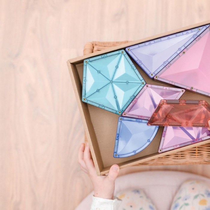 Alternate Image #1 of Colorful Magnetic Tiles Shape Expansion Pack - 48 Pieces