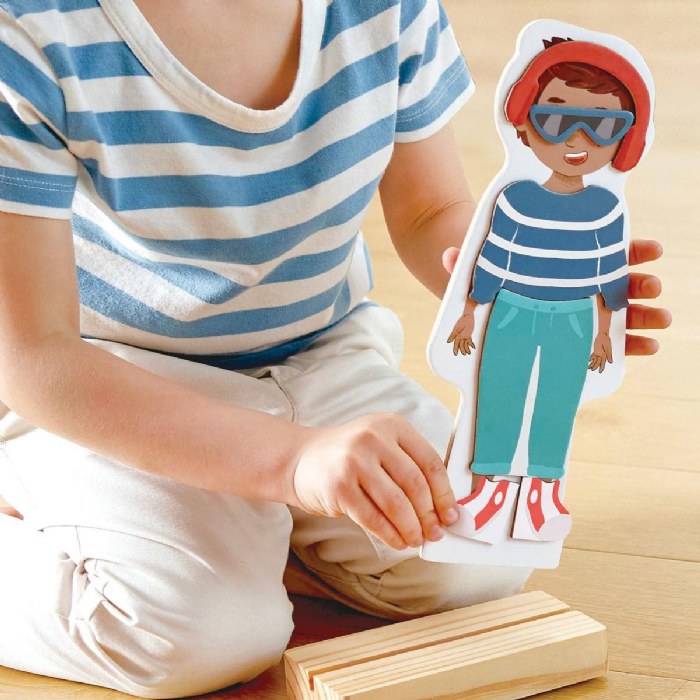 Alternate Image #1 of Wooden Dress-Up Magnetic Puzzle - Boy and Girl Models - 66 Pieces