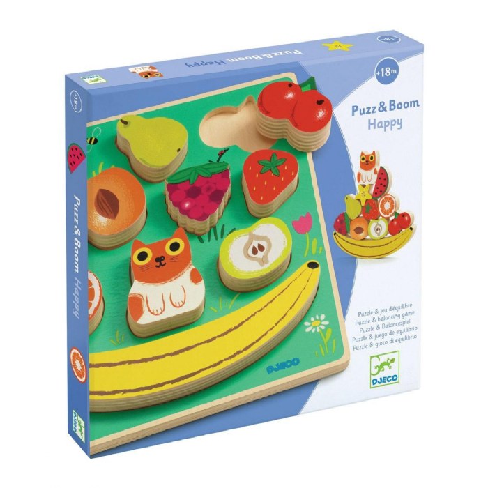 Alternate Image #1 of Wooden Fruit Puzzle & Stacking Set