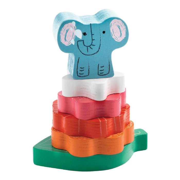 Alternate Image #1 of Wooden Elephant Paradise Puzzle & Stacker