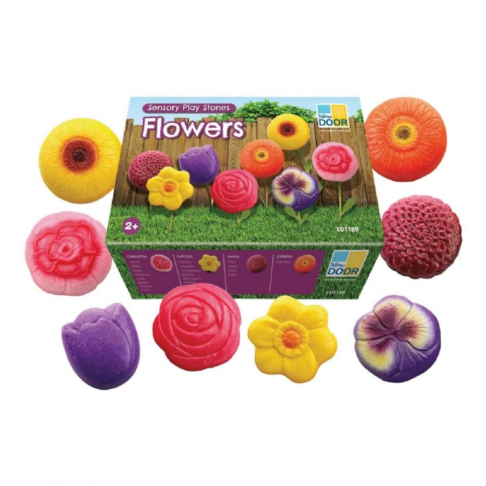 Alternate Image #1 of Sensory Play Stones: Flowers - 8 Pieces