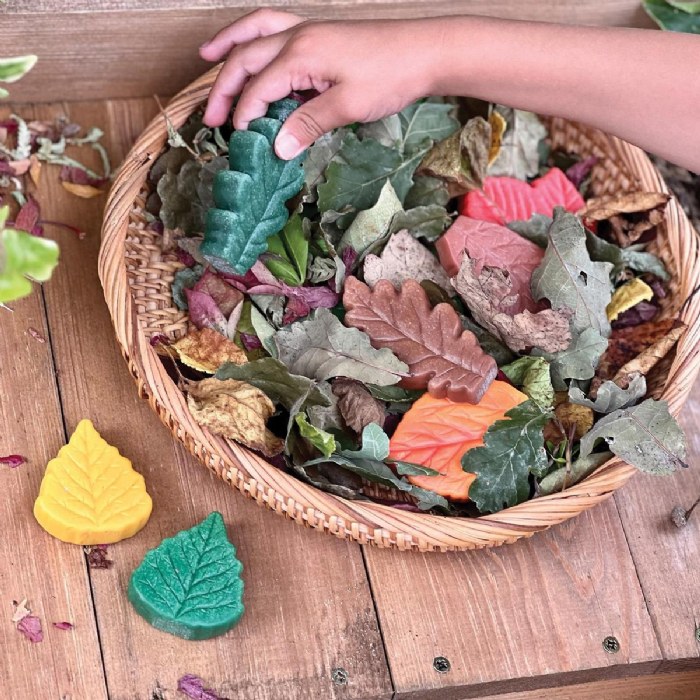 Alternate Image #1 of Sensory Play Stones: Leaves - 12 Pieces