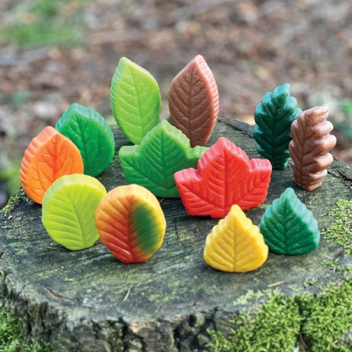 Alternate Image #1 of Sensory Play Stones: Leaves - 12 Pieces