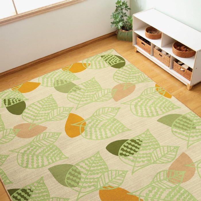 Alternate Image #1 of Sense of Place Leaf Carpet - Green - Rectangle