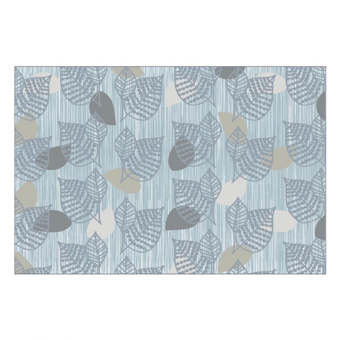 Primary Image of Sense of Place Leaf Carpet - Blue - 8' x 12' Rectangle