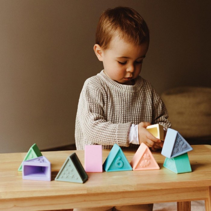 Alternate Image #1 of Triblox Pastel Silicone Triangle Blocks - 9 Pieces