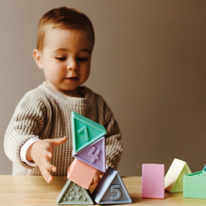 Alternate Image #1 of Triblox Pastel Silicone Triangle Blocks - 9 Pieces