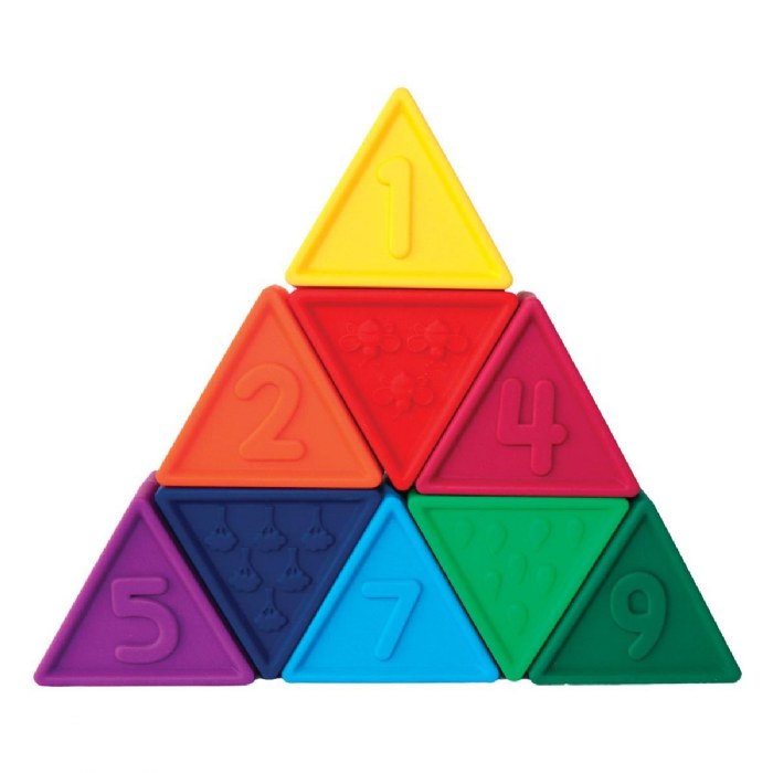 Primary Image of Triblox Rainbow Silicone Triangle Blocks - 9 Pieces