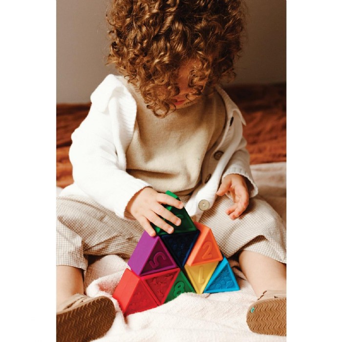 Alternate Image #1 of Triblox Rainbow Silicone Triangle Blocks - 9 Pieces