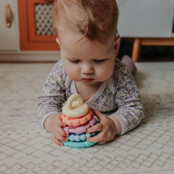Alternate Image #1 of Pastel Rainbow Stacker and Teether Toy