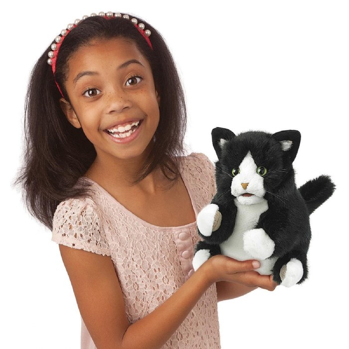 Alternate Image #1 of Tuxedo Kitten Hand Puppet