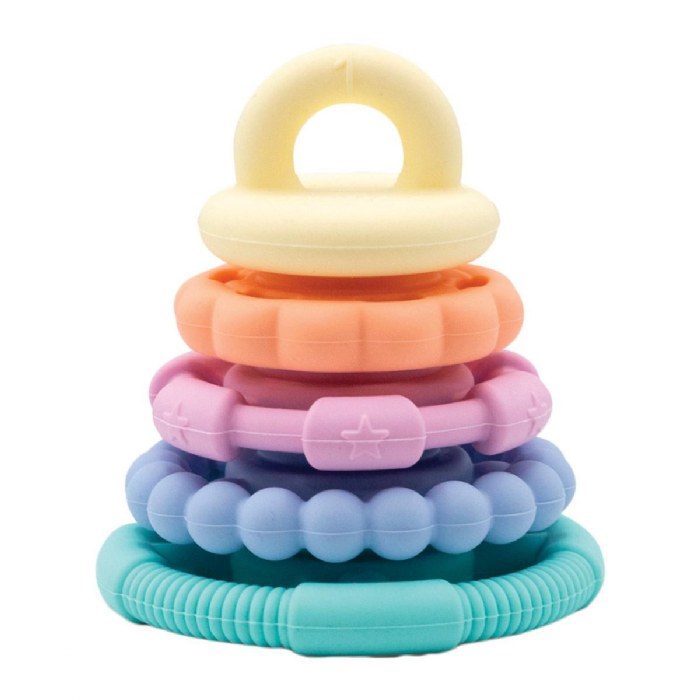 Alternate Image #1 of Rainbow Stackers - Set of 2 Soothing Teethers