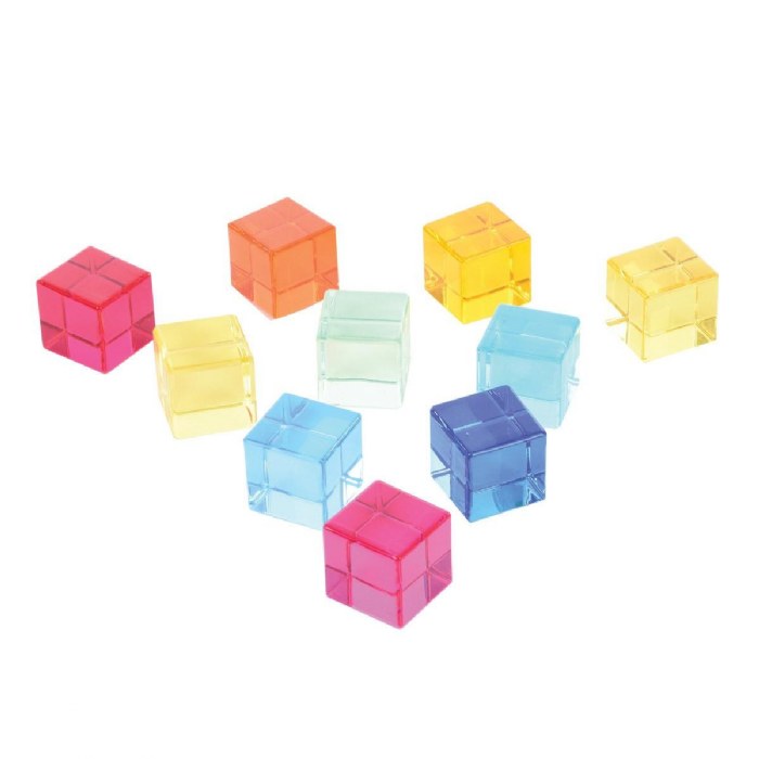 Alternate Image #1 of Translucent Sensory Gem Cubes - 10 Pieces