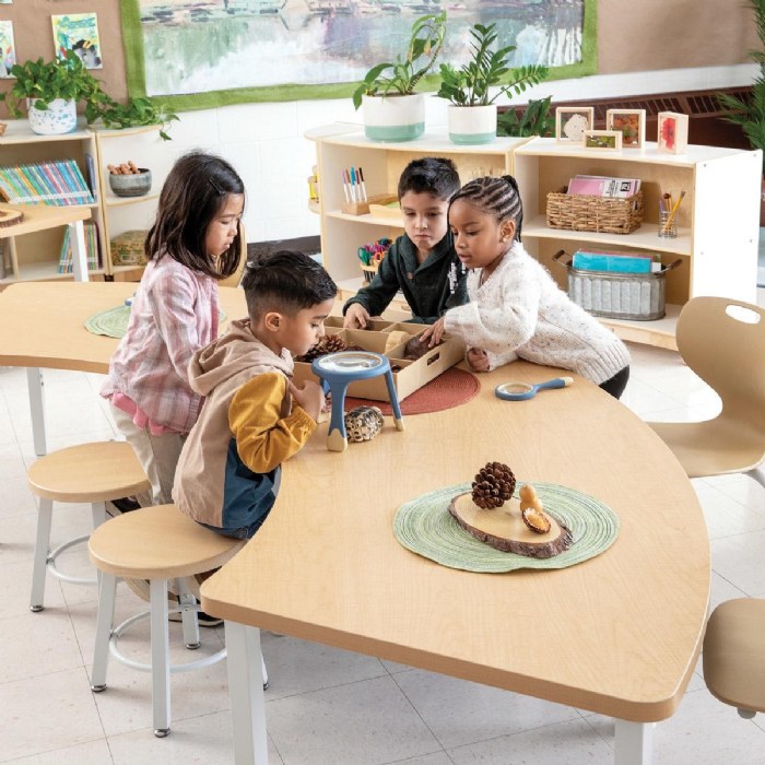 Alternate Image #1 of Sense of Place Curved Collaboration Table with Locking Casters