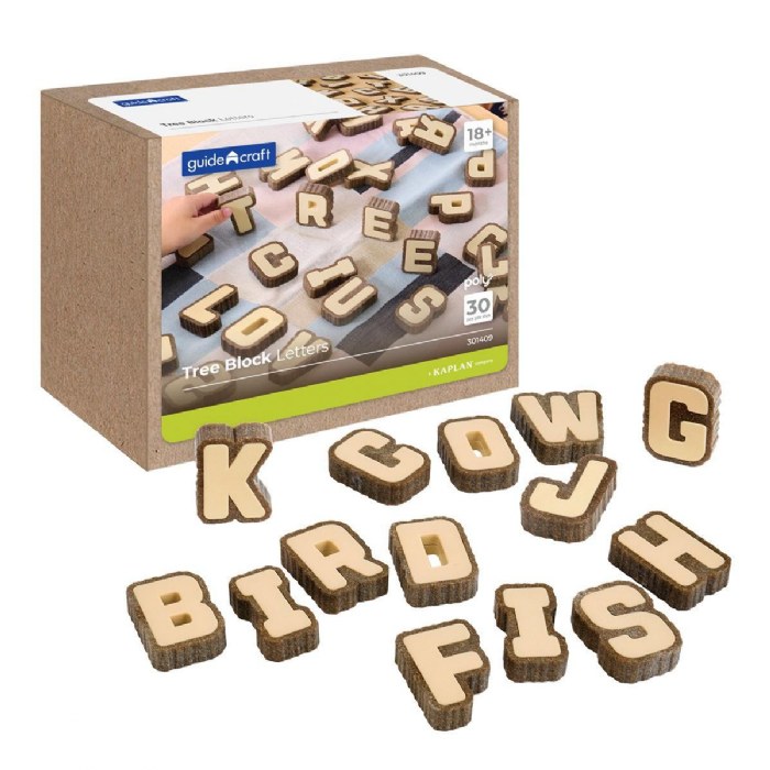 Primary Image of Bark Block Alphabet Letters - 36 Pieces